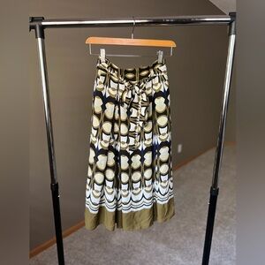 H&M A-Line Midi Skirt Tie Front with Pockets